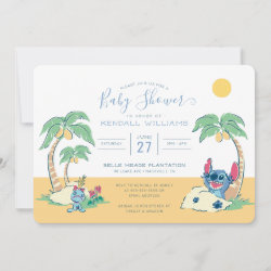Lilo and Stitch Beach Baby Shower Invitation