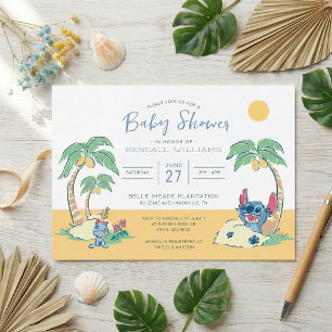 Lilo and Stitch Beach Baby Shower Invitation