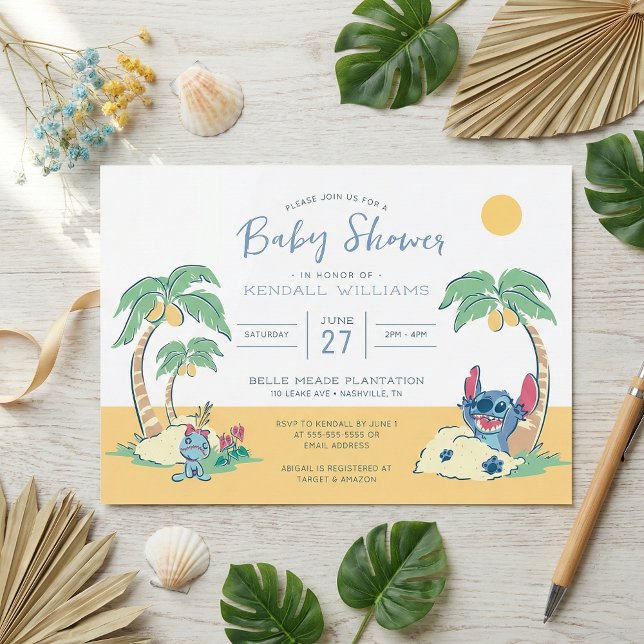 Lilo and Stitch Beach Baby Shower Invitation (Creator Uploaded)