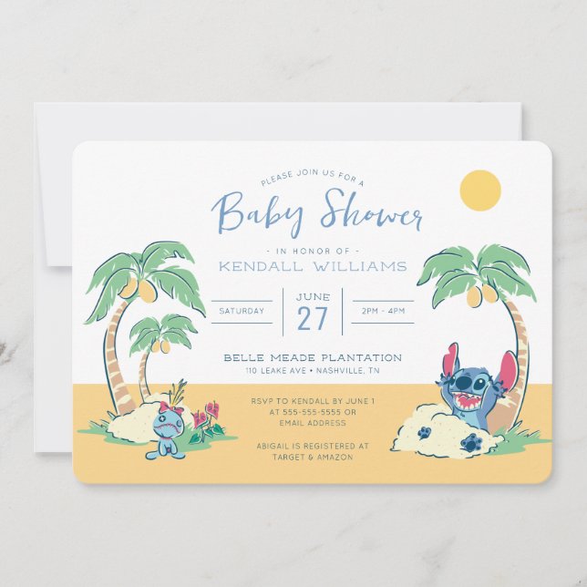 Lilo and Stitch Beach Baby Shower Invitation (Front)