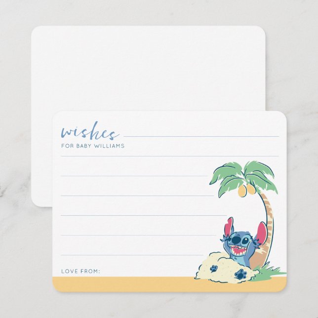 Lilo and Stitch Beach Baby Shower Note Card (Front/Back)