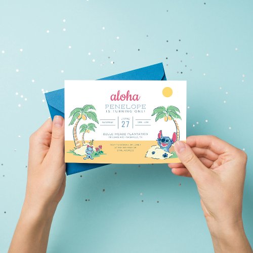 Lilo and Stitch Beach Birthday Invitation