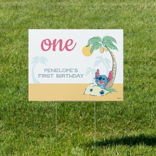 Lilo and Stitch Beach Birthday Sign