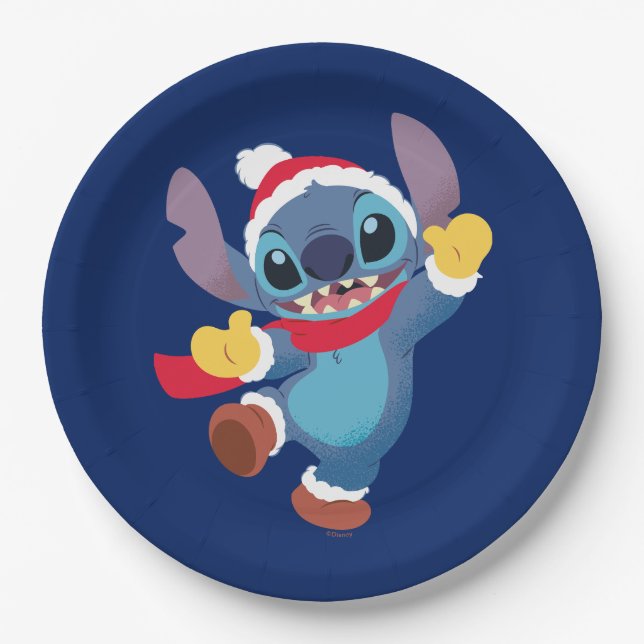 Lilo and Stitch | Happy Holidays Dance Paper Plates (Front)