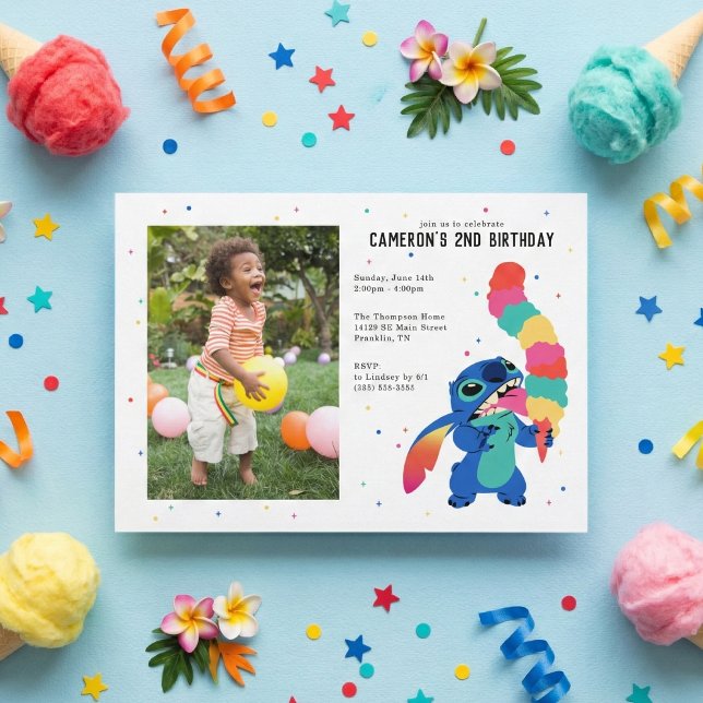Lilo and Stitch Ice Cream Birthday - Photo Invitation (Creator Uploaded)