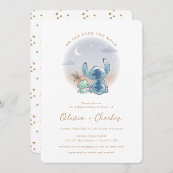 Lilo And Stitch | Over The Moon - Baby Shower Invitation by LiloAndStitch at Zazzle