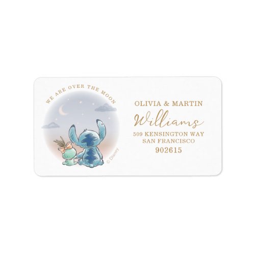 Lilo and Stitch  Over the Moon _ Baby Shower Label