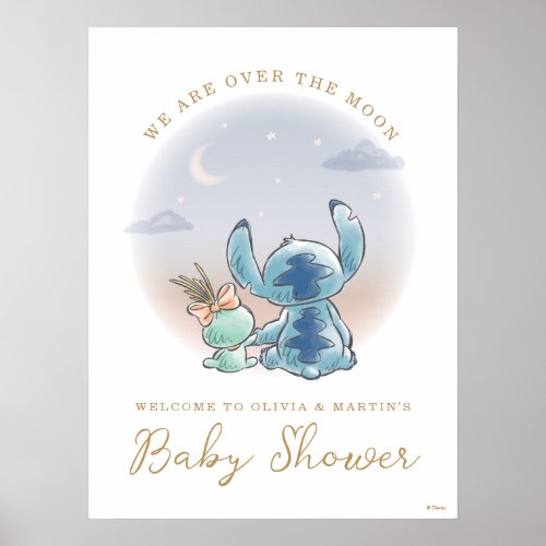 Lilo and Stitch  Over the Moon _ Baby Shower Poster