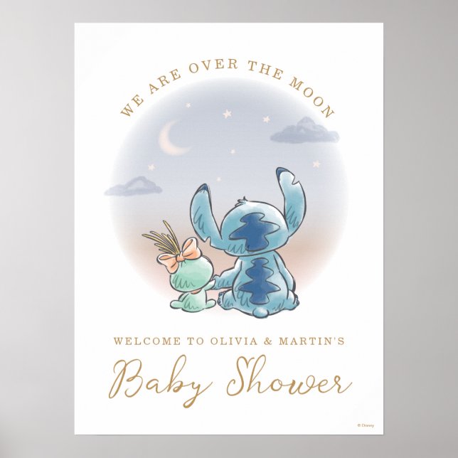 Lilo and Stitch | Over the Moon - Baby Shower Poster (Front)