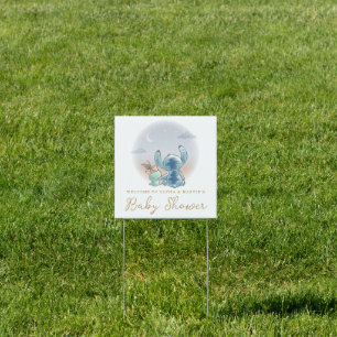 Lilo and Stitch   Over the Moon - Baby Shower Sign