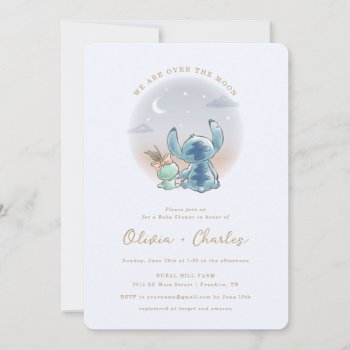 Lilo And Stitch | Over The Moon - Boy Baby Shower Invitation by LiloAndStitch at Zazzle