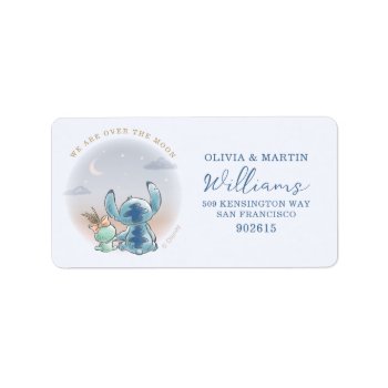 Lilo And Stitch | Over The Moon - Boy Baby Shower Label by LiloAndStitch at Zazzle
