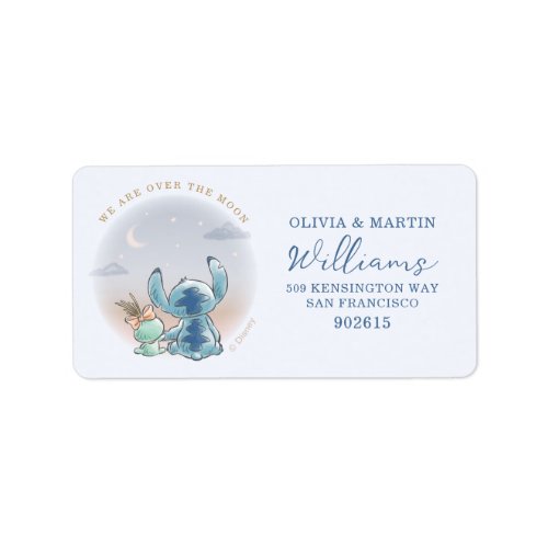 Lilo and Stitch  Over the Moon _ Boy Baby Shower Label