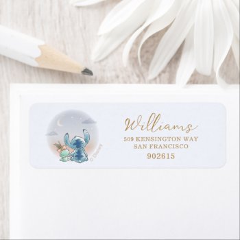 Lilo And Stitch | Over The Moon -boy Baby Shower Label by LiloAndStitch at Zazzle