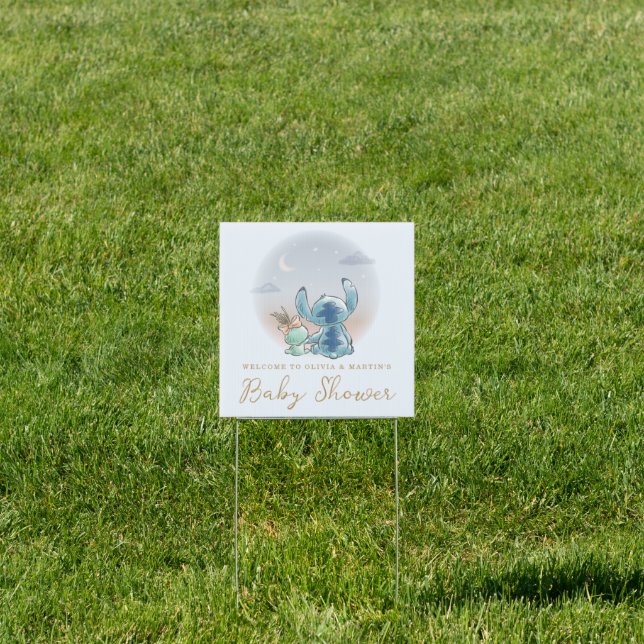 Lilo and Stitch | Over the Moon - Boy Baby Shower Sign (Insitu)
