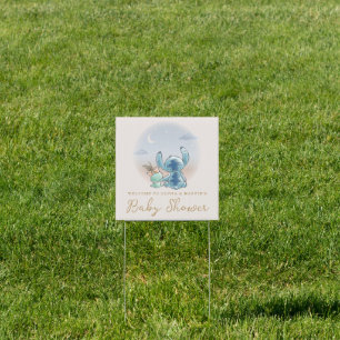Lilo and Stitch   Over the Moon - Girl Baby Shower Sign
