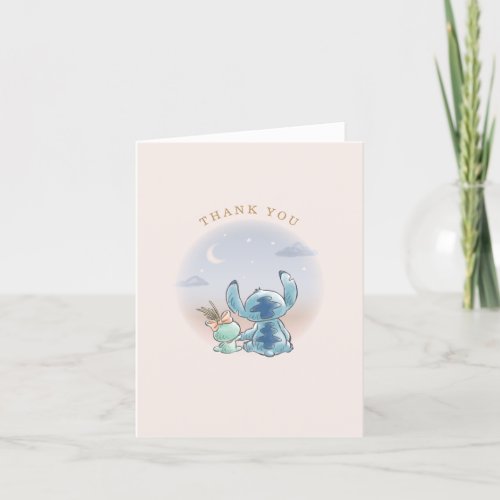 Lilo and Stitch  Over the Moon _ Girl Baby Shower Thank You Card