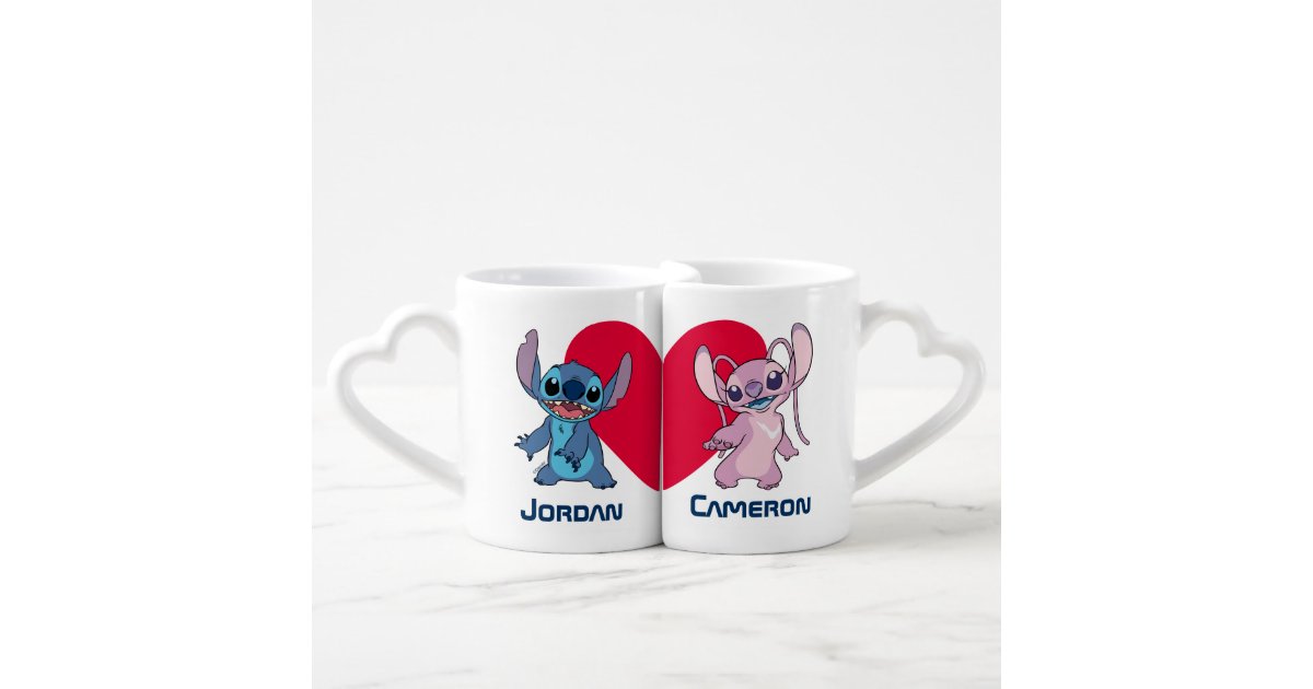 Cartoon Movie Stitch Her King Matching Couple Stainless Steel