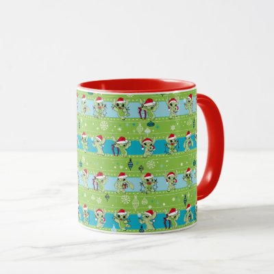 Lilo and Stitch | Stitch Green Holiday Pattern Mug