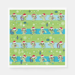 Lilo and Stitch   Stitch Green Holiday Pattern Napkins