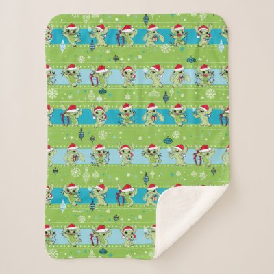 Lilo and Stitch  Stitch Green Holiday Pattern Wrapping Paper