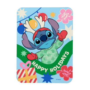 Lilo and Stitch   Stitch Happy Holidays Magnet