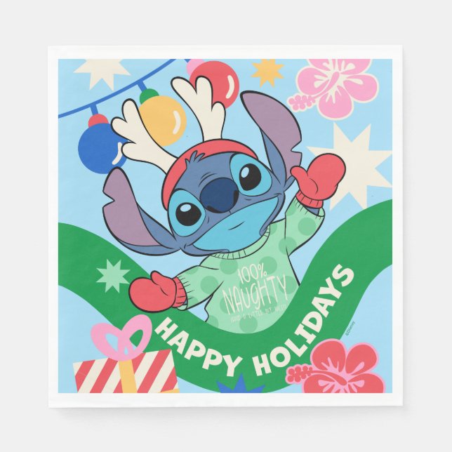 Lilo and Stitch | Stitch Happy Holidays Napkins (Front)