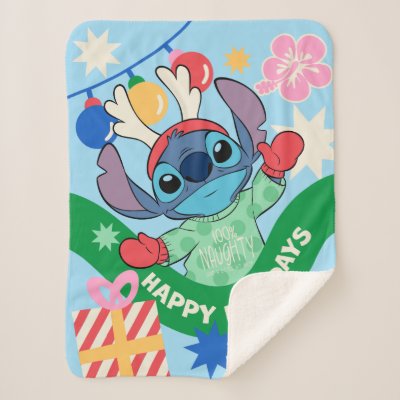 Lilo and Stitch | Stitch Happy Holidays Sherpa Blanket