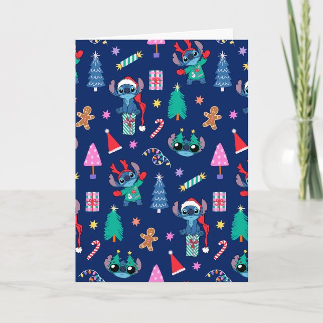 Lilo and Stitch | Stitch Holiday Pattern Card (Front)