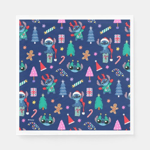 Lilo and Stitch  Stitch Holiday Pattern Napkins