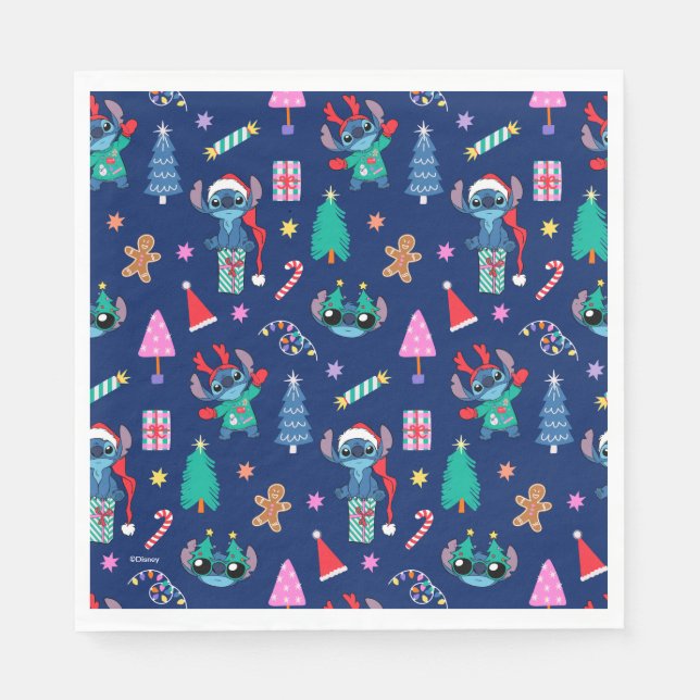 Lilo and Stitch | Stitch Holiday Pattern Napkins (Front)