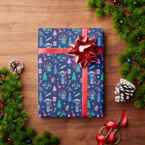 Lilo and Stitch  Stitch Holiday Pattern Wrapping Paper