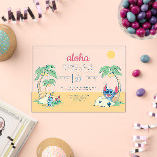 Lilo and Stitch Tropical Beach 1st Birthday Acrylic Invitations