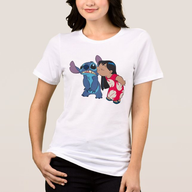 Lilo Kisses Stitch - A Sweet Aloha! Tri-Blend Shirt (Front)
