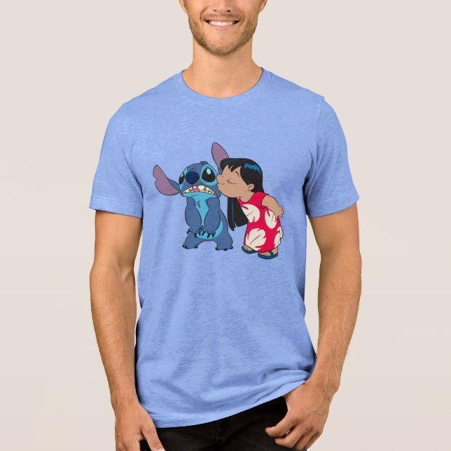 Lilo kisses Stitch Tri-Blend Shirt (Front)