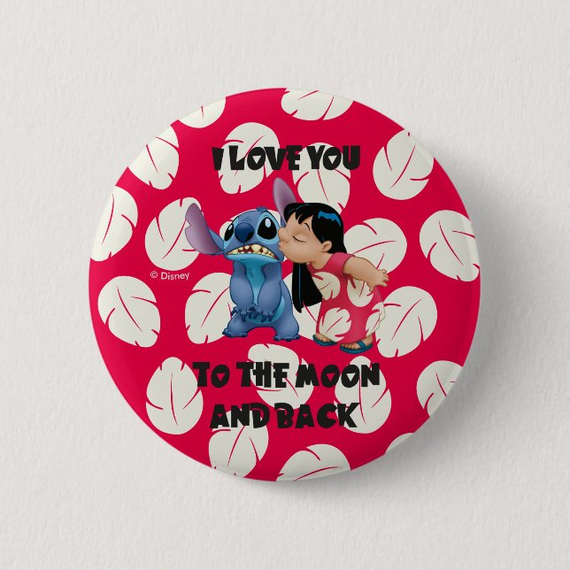 Lilo & Stich | I Love You To The Moon Button (Front)