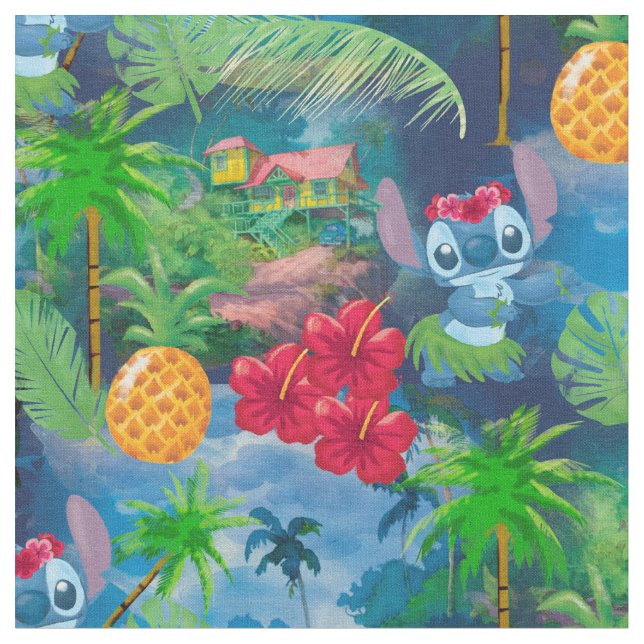 Lilo & Stich | Stitch Pattern Fabric (Close Up)