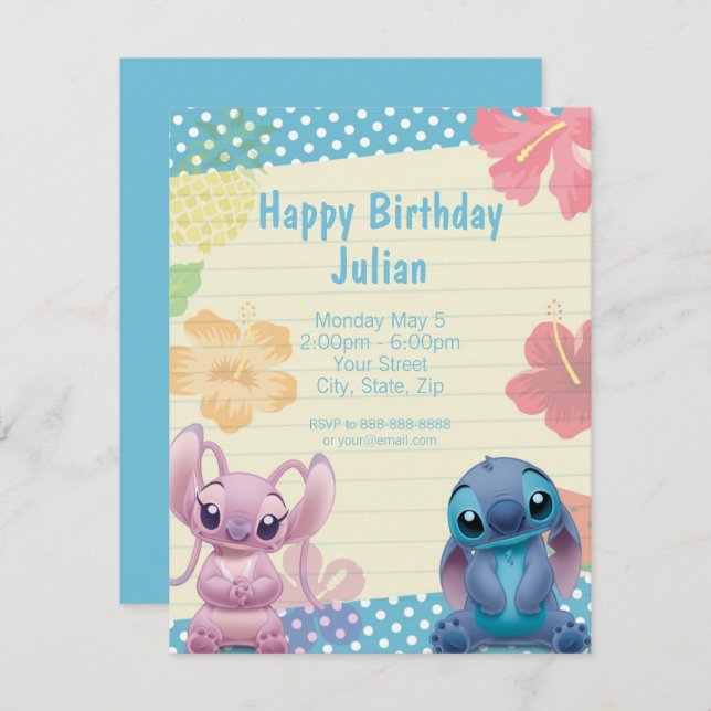 Lilo & Stitch Birthday Invitation | Zazzle lilo-stitch-birthday-invitation-zazzle