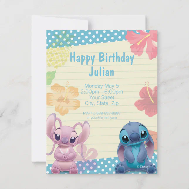 Lilo and Stitch II 5x7 in. Birthday Invitation - Instant Download