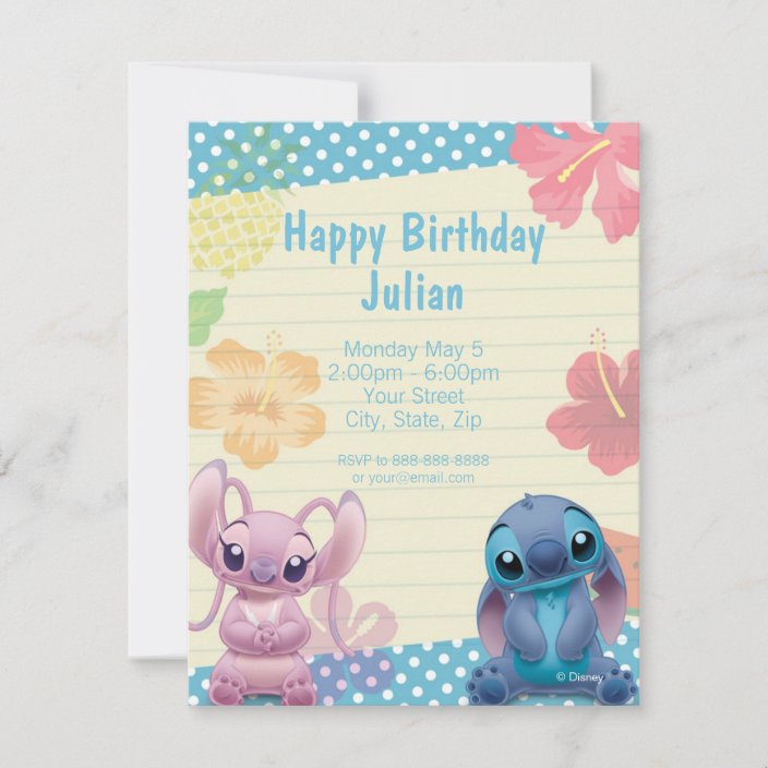 Lilo Stitch Birthday Invitation Zazzle Com Lilo Stitch Birthday Invitation Zazzle Com