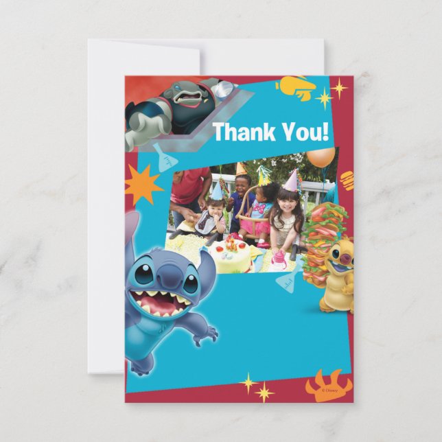 Lilo & Stitch Birthday - Mahalo for Celebrating! Thank You Card (Front)