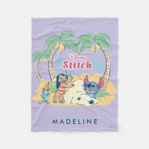 Lilo  Stitch  Come visit the islands Fleece Blanket