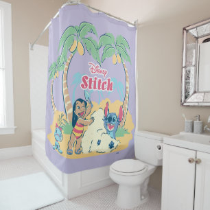 Lilo & Stitch   Come visit the islands! Shower Curtain