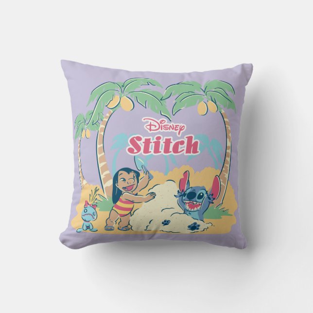 Lilo & Stitch | Come visit the islands! Throw Pillow (Front)