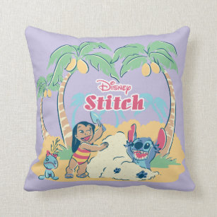Lilo & Stitch   Come visit the islands! Throw Pillow