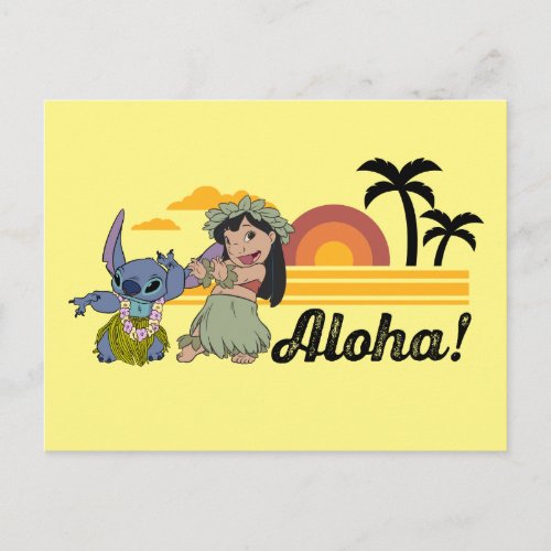 Lilo  Stitch Hula _ Aloha Postcard