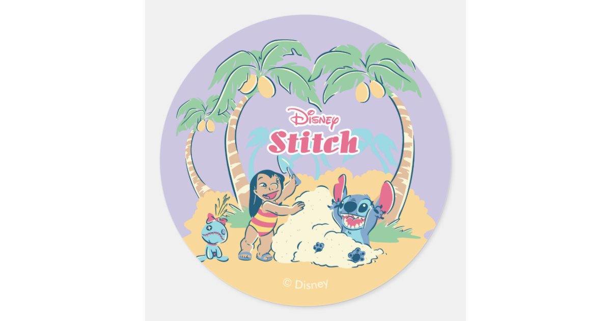 Lilo & Stitch Island Adventure Classic Round Sticker | Zazzle