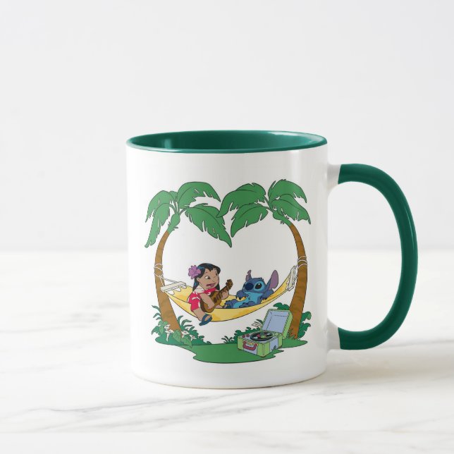 Lilo & Stitch Lilo Stitch on a hammock Mug (Right)