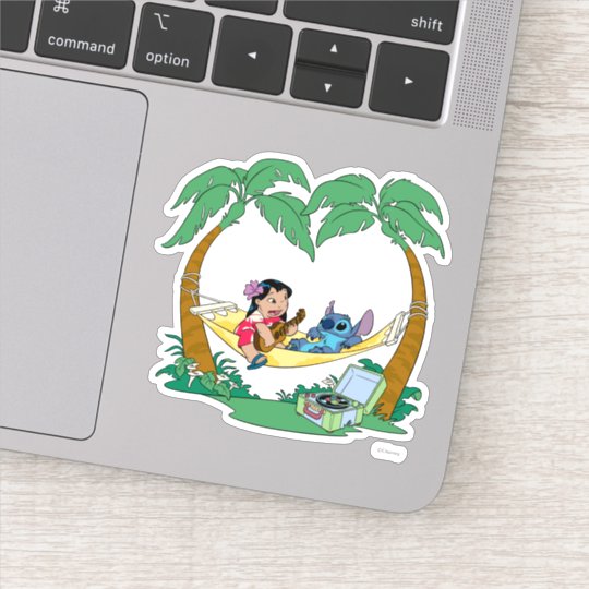 Lilo & Stitch Lilo Stitch on a hammock Sticker | Zazzle.com