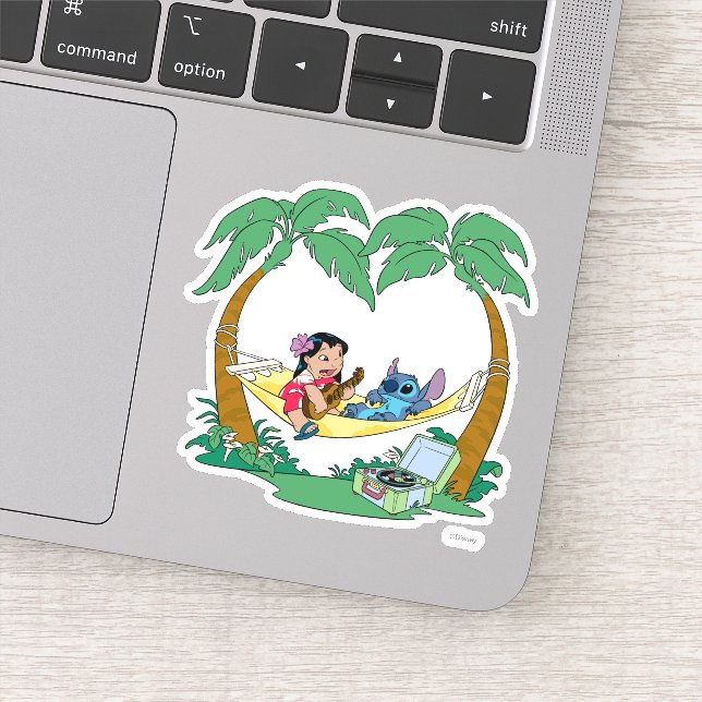 Lilo & Stitch Lilo Stitch on a hammock Sticker (Detail)